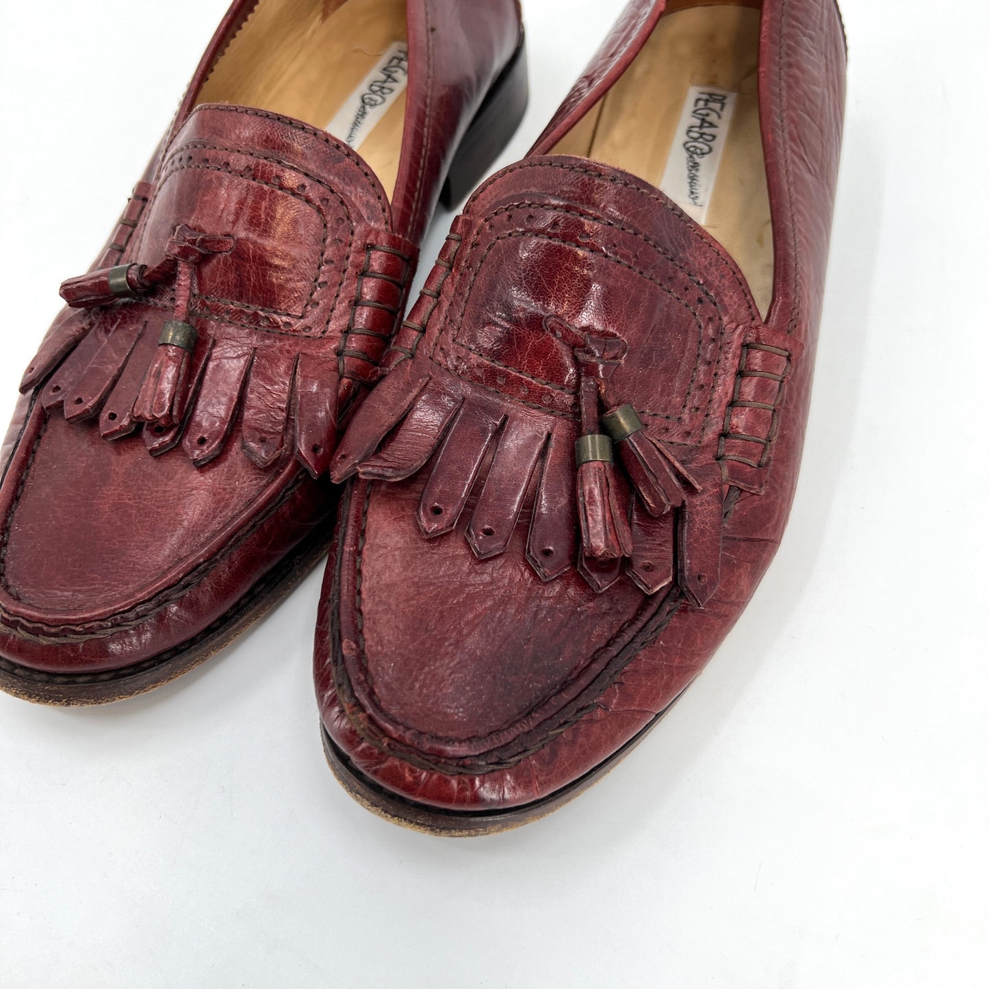 Vintage Pegabo Kiltie Leather Loafers Shoes 42EU