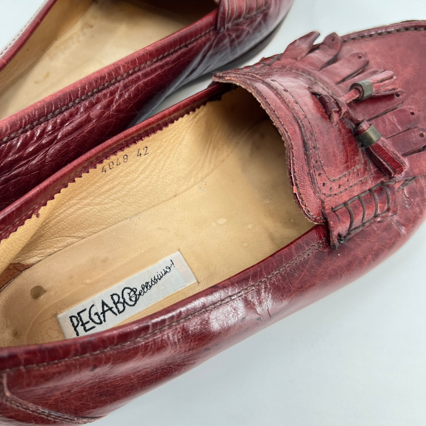 Vintage Pegabo Kiltie Leather Loafers Shoes 42EU