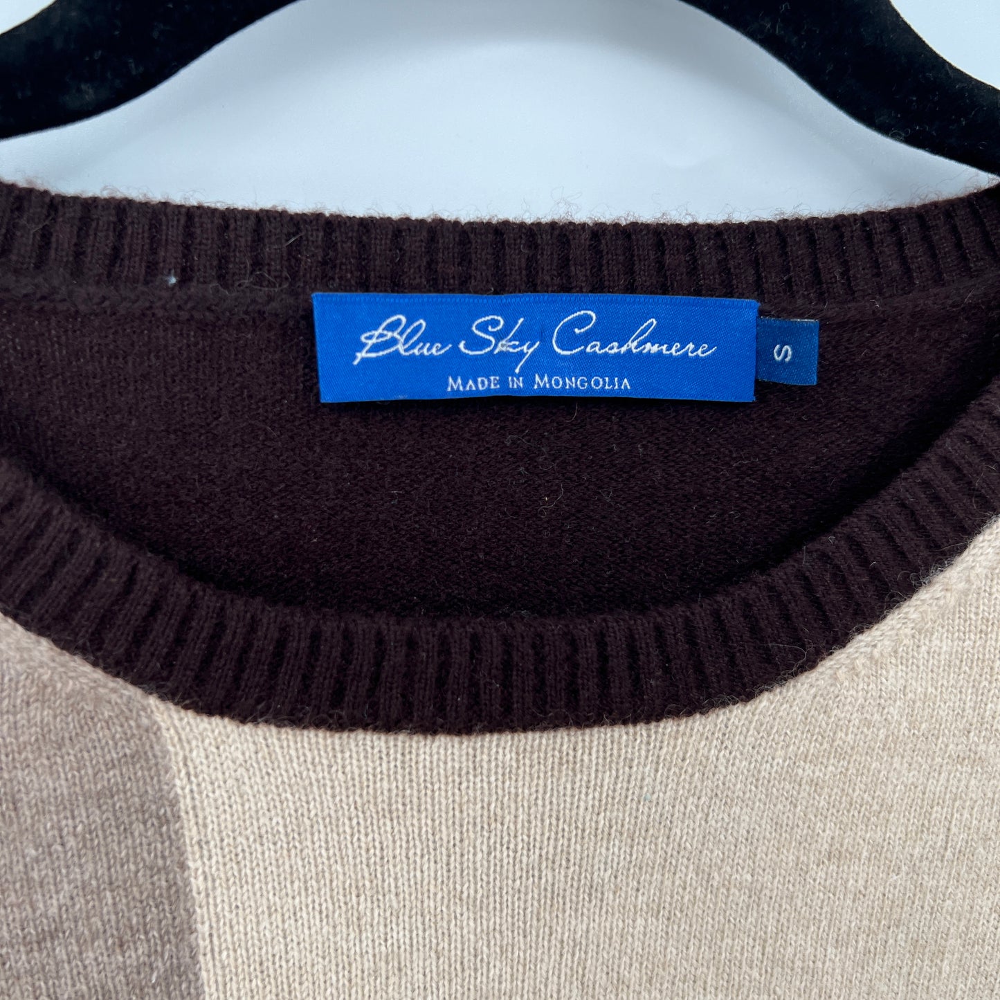 SOLD. Blue Sky Cashmere Color Block Sweater S