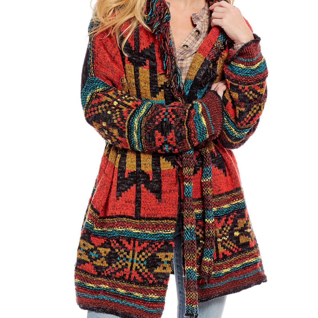 SOLD. Free People Aztec Long Cardigan M/L