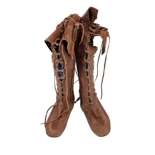 Knee High Boho Leather Boots 8.5