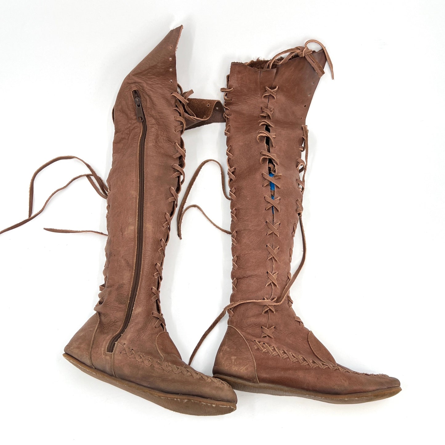 Knee High Boho Leather Boots 8.5