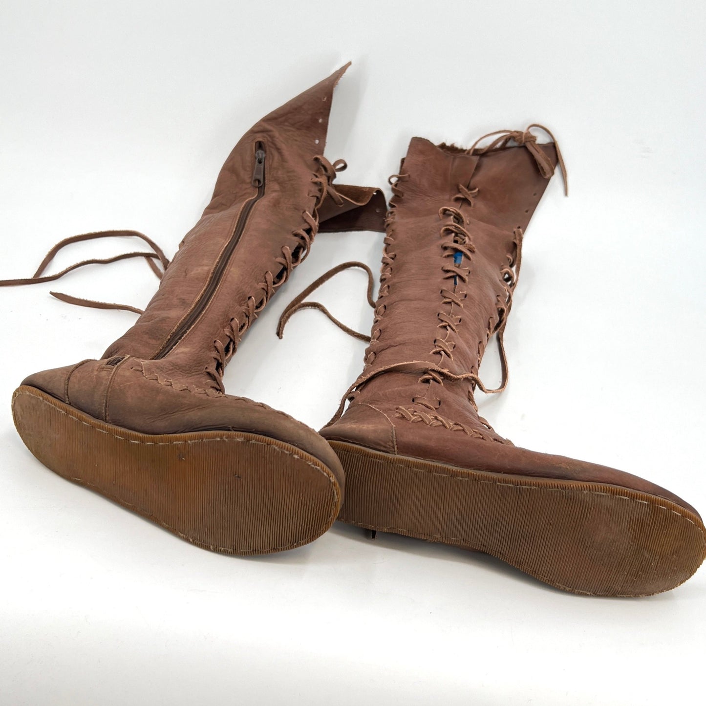 Knee High Boho Leather Boots 8.5