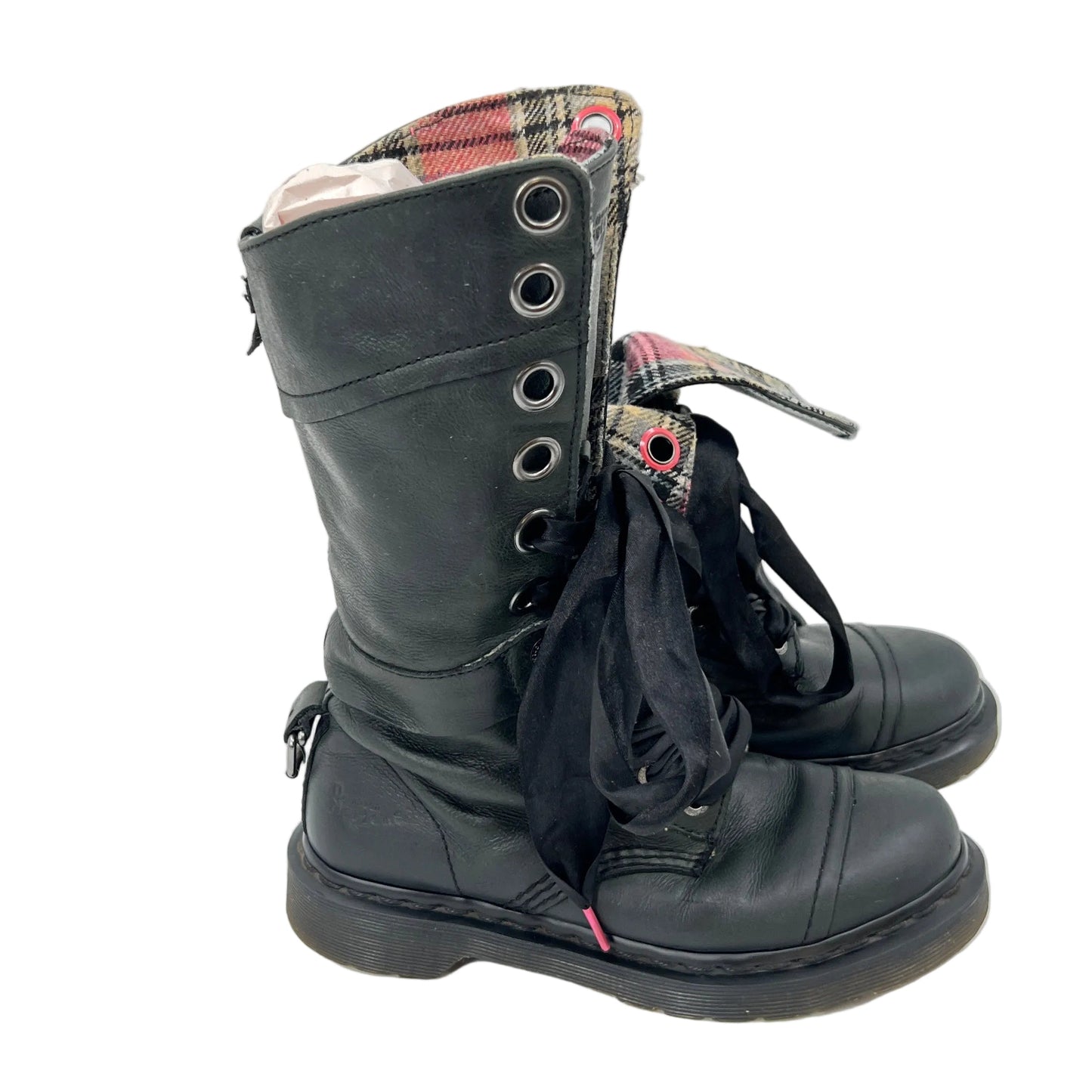 Dr. Martens Triumph Flannel Liner Leather Combat Boots