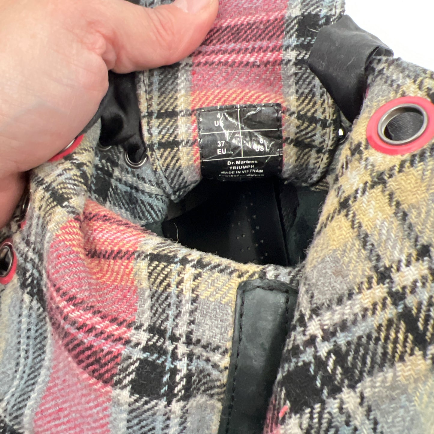 Dr. Martens Triumph Flannel Liner Leather Combat Boots