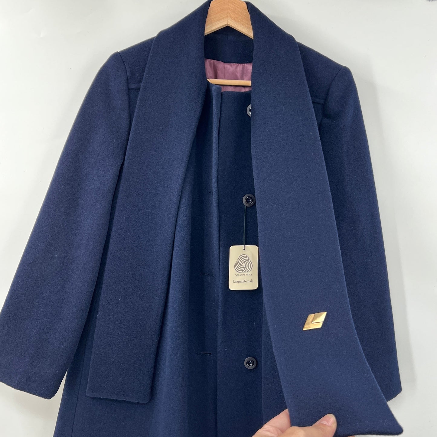 Vintage Pure Wool Collared Coat