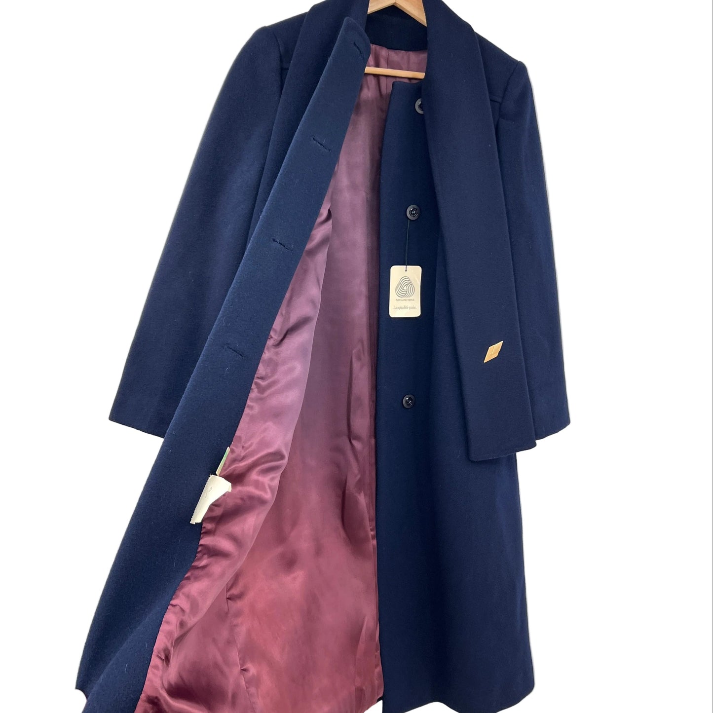 Vintage Pure Wool Collared Coat