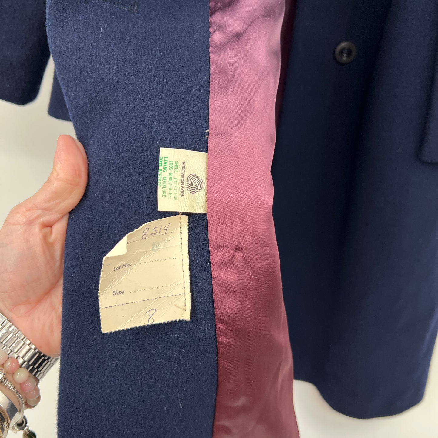 Vintage Pure Wool Collared Coat