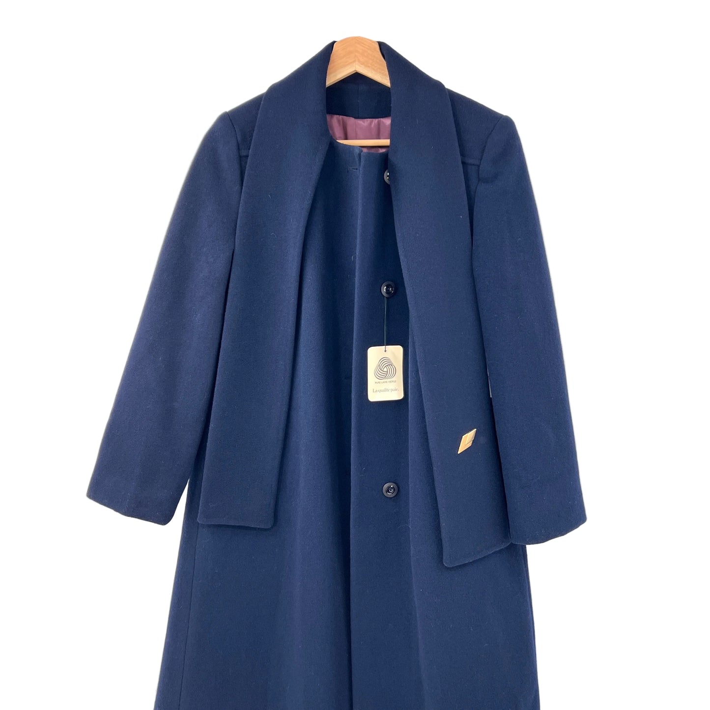 Vintage Pure Wool Collared Coat