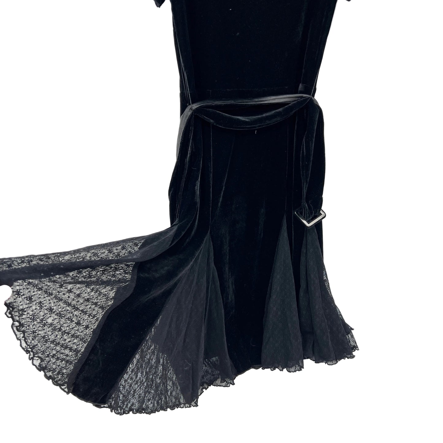 Pretty Rose Velvet Feather Asymmetrical  Dress