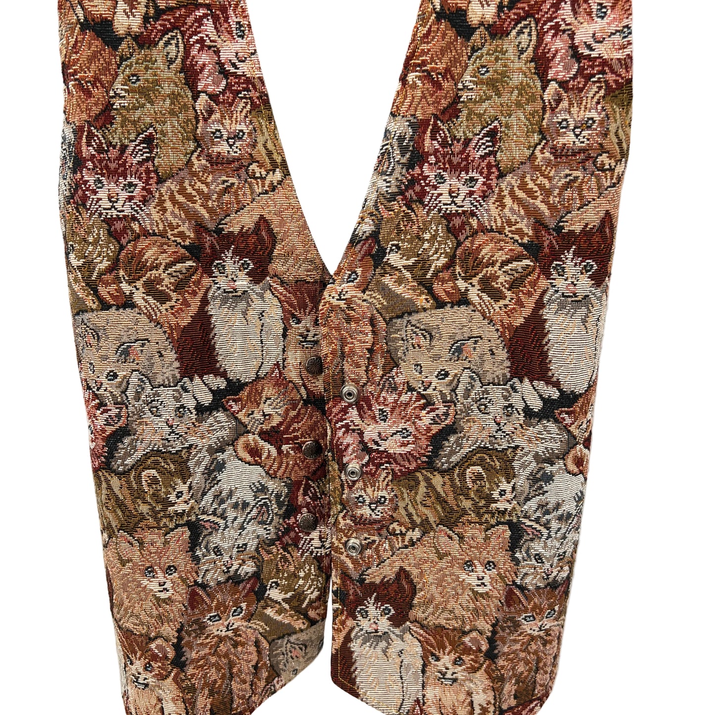 Vintage Tapestry Cats Vest