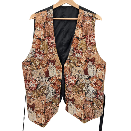 Vintage Tapestry Cats Vest