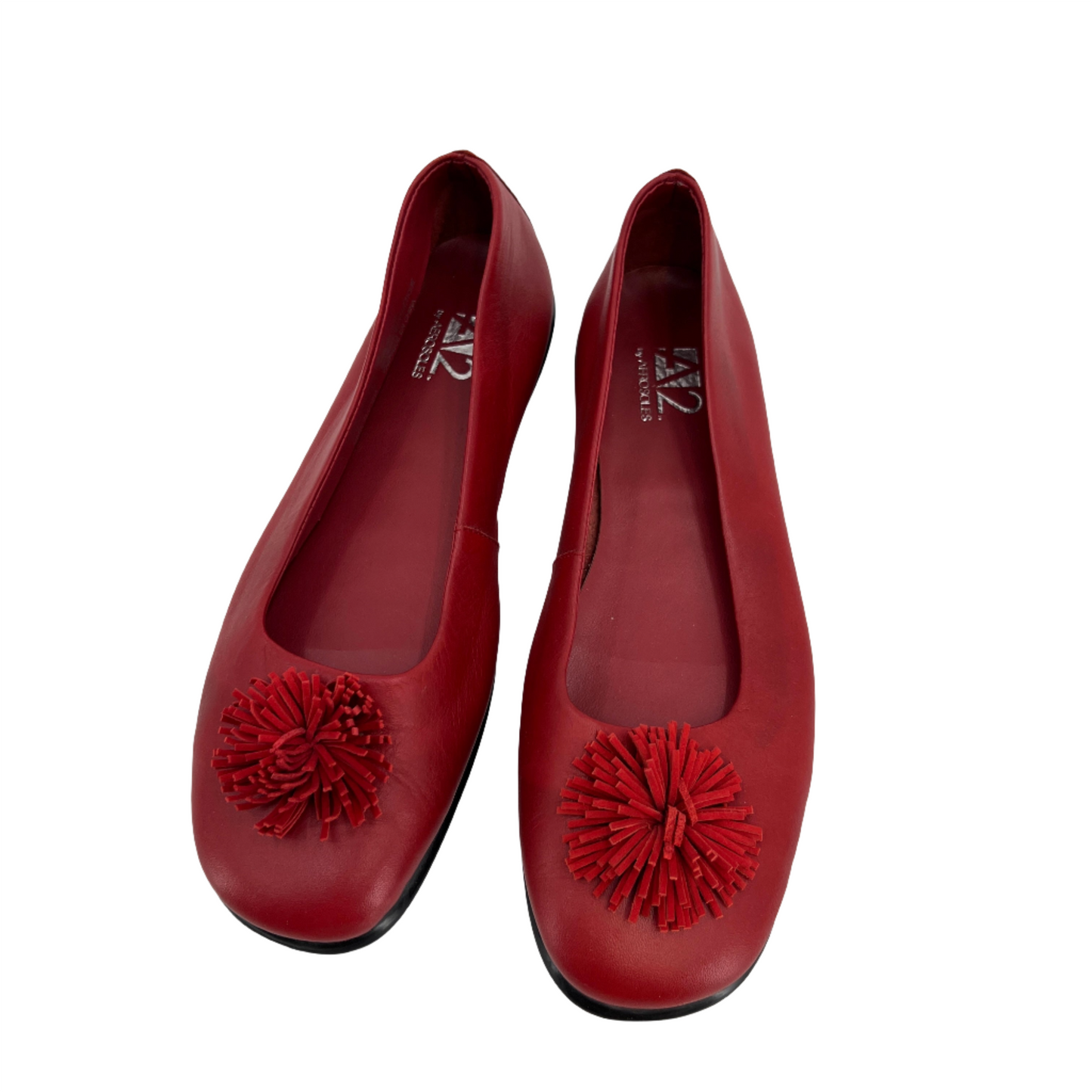 A2 Red Leather Flat Shoes 8.5US