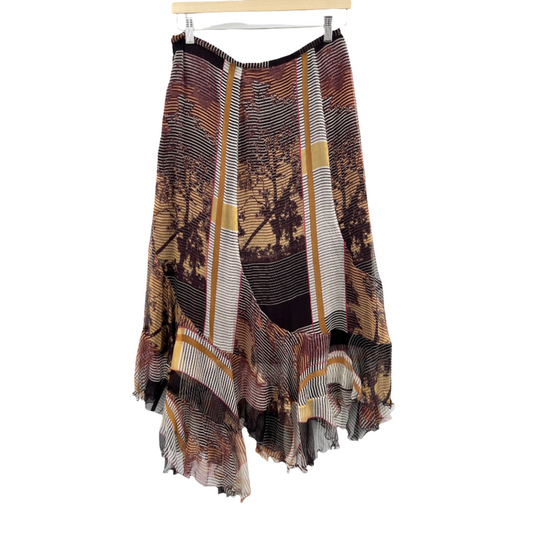 Asymetrical Silk Midi Skirt
