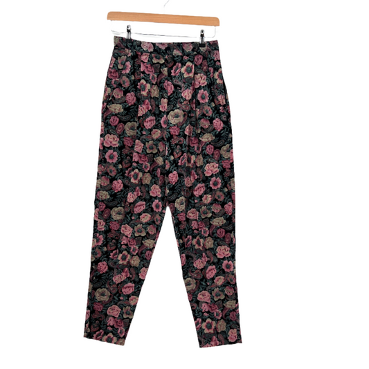 Vintage Floral Corduroy Pants