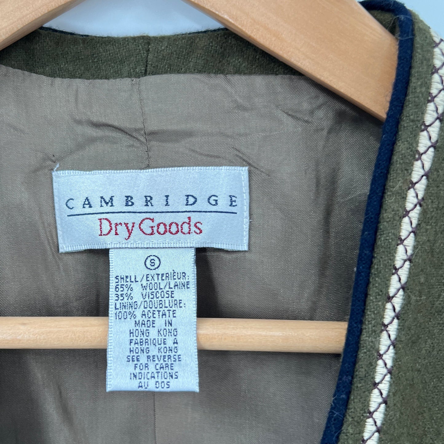 Vintage Dry Goods Wool Blend Embroidered Vest