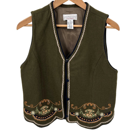 Vintage Dry Goods Wool Blend Embroidered Vest