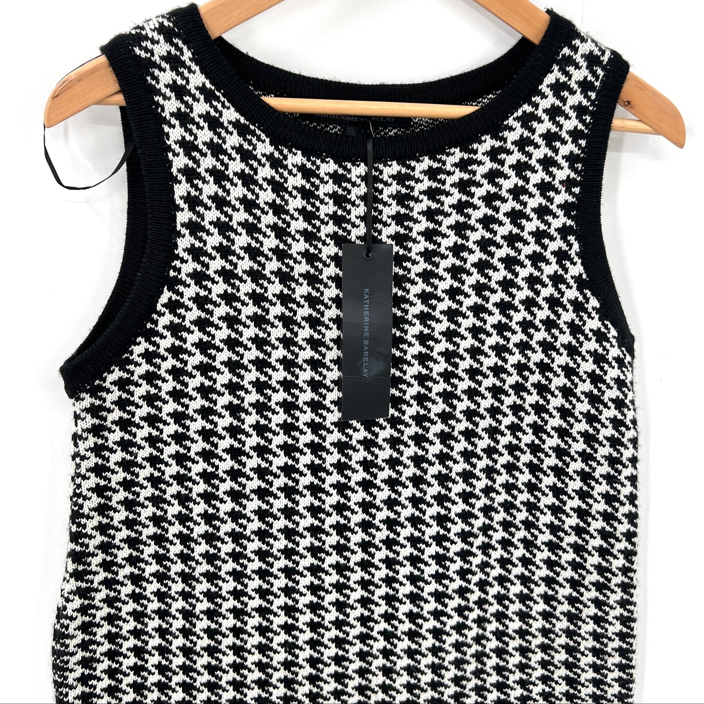 Katherine Barclay Knit Drop Waist Faux Leather Dress