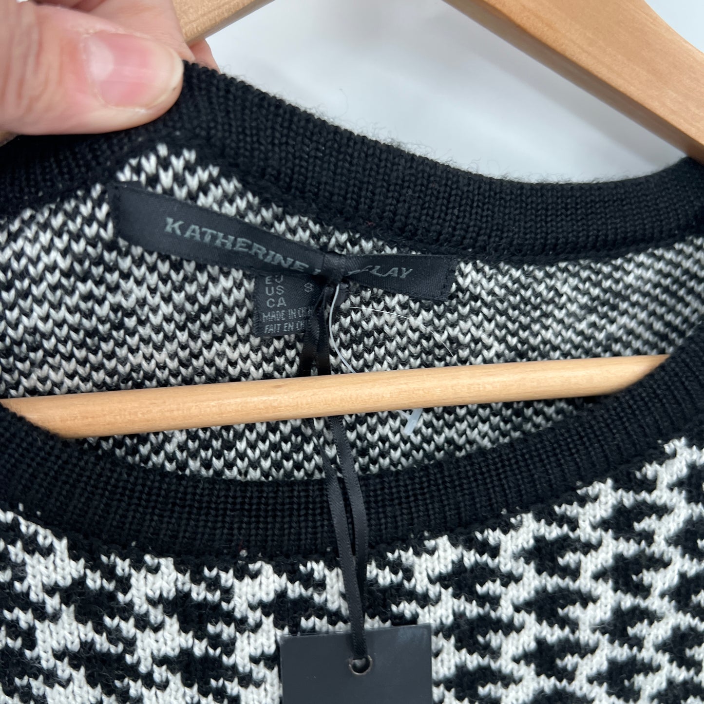 Katherine Barclay Knit Drop Waist Faux Leather Dress
