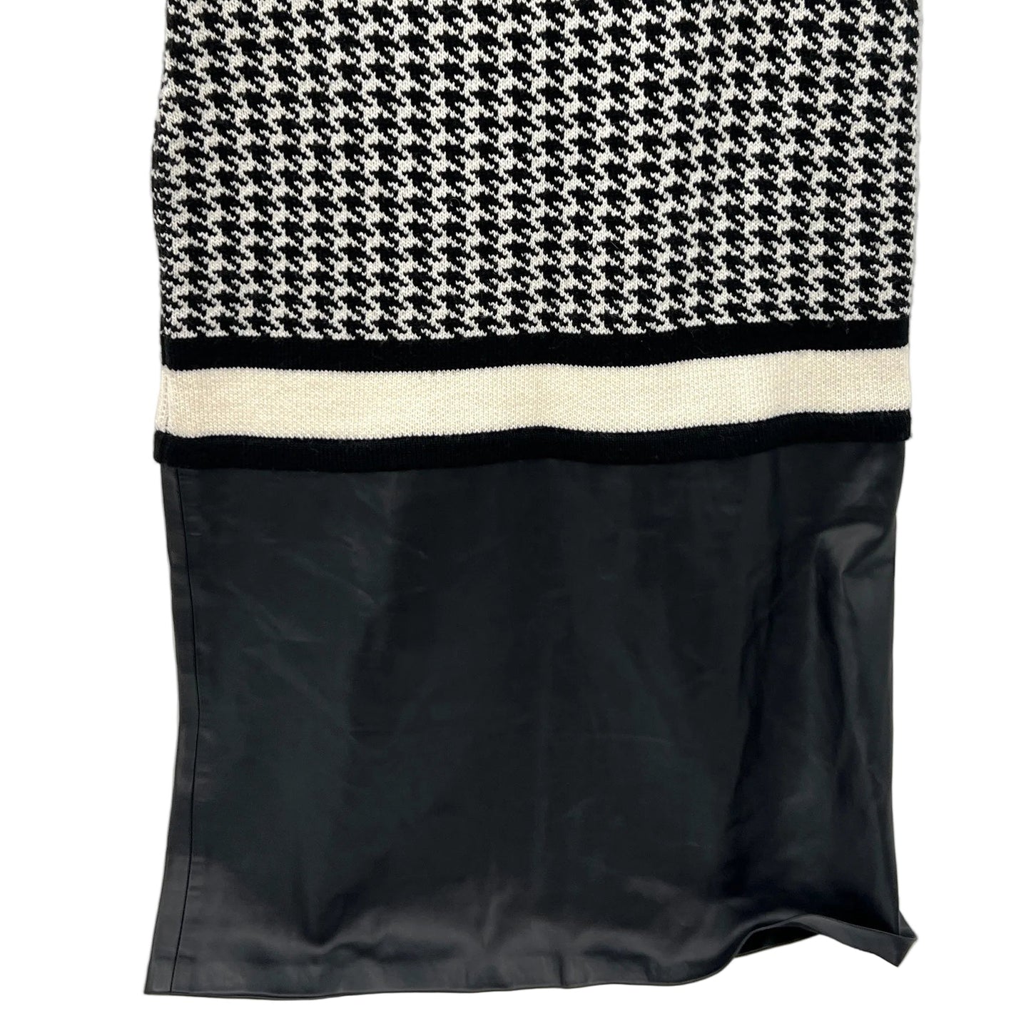 Katherine Barclay Knit Drop Waist Faux Leather Dress
