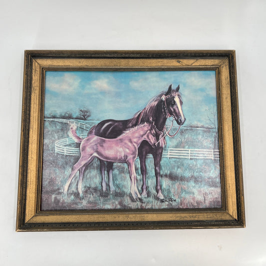 Vintage Framed Print Horse by Silton