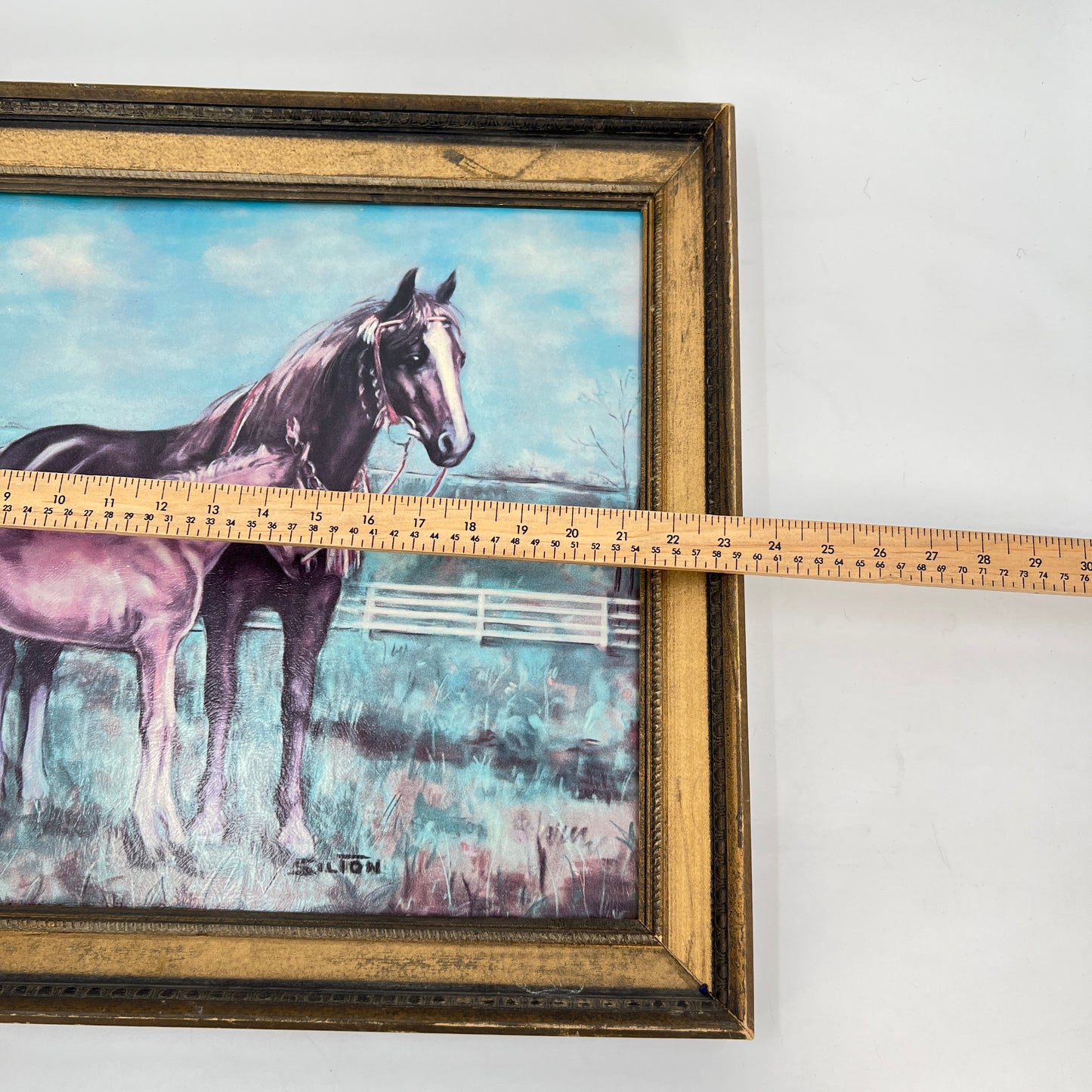 Vintage Framed Print Horse by Silton