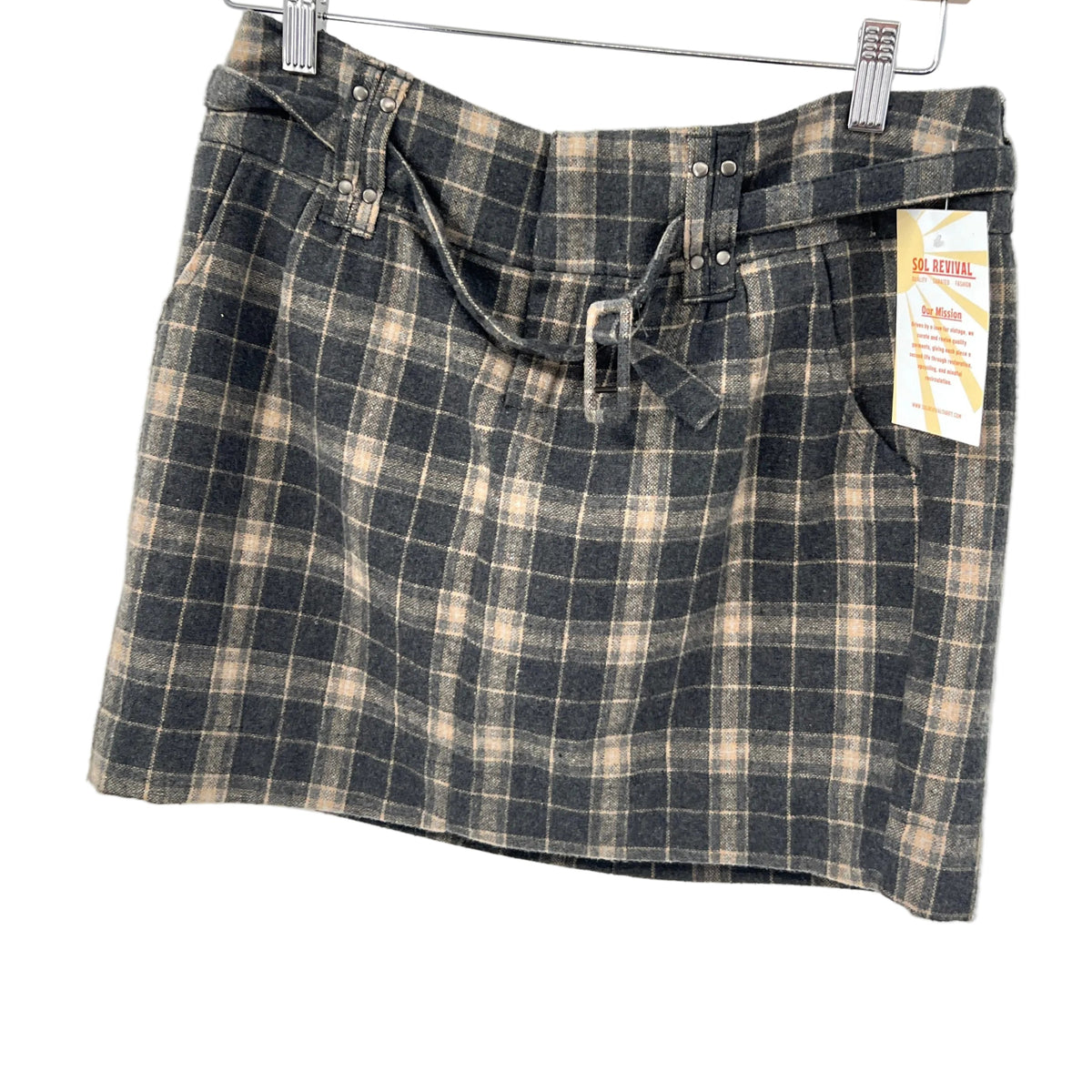 Y2K Smart Set Plaid Belted Mini Skirt