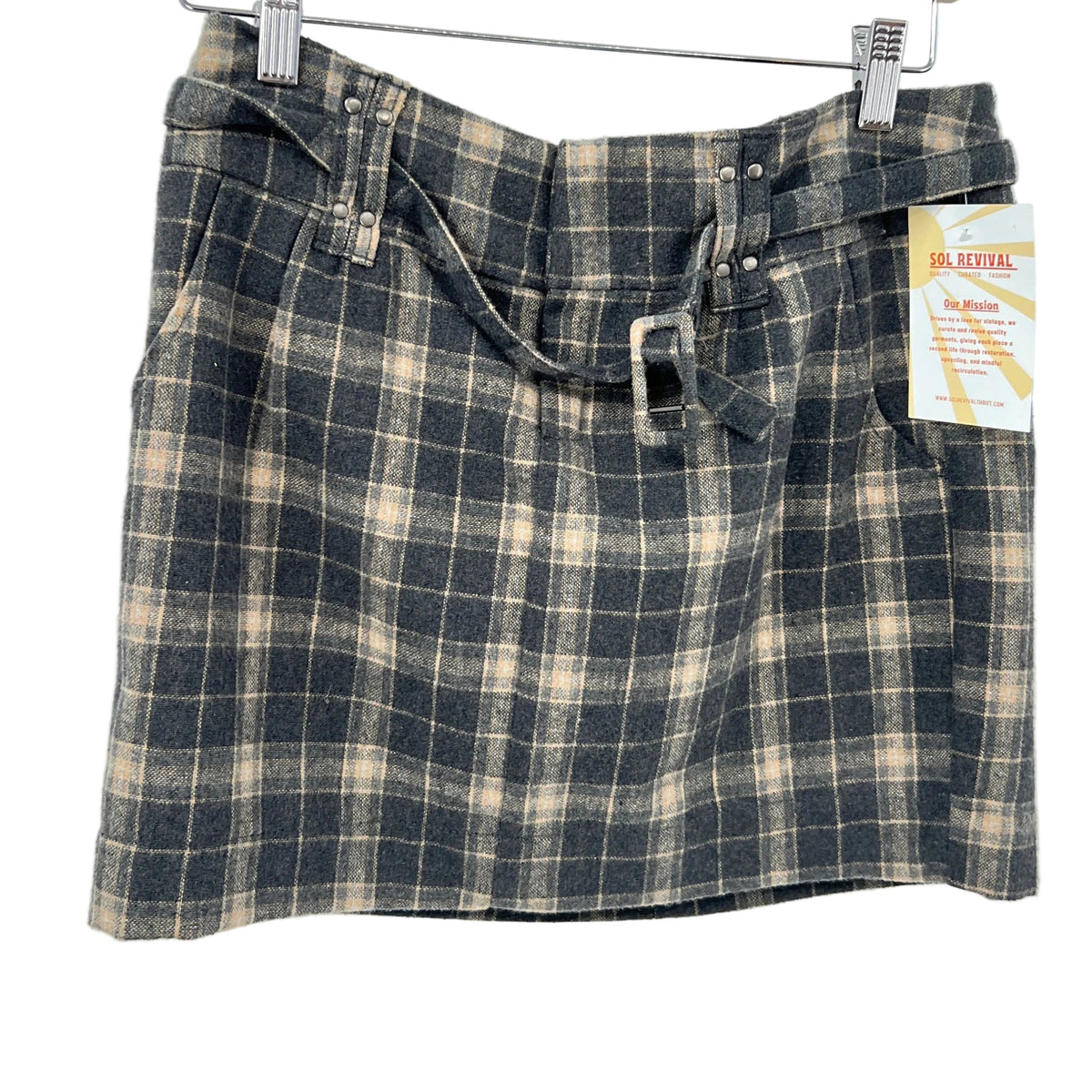 Y2K Smart Set Plaid Belted Mini Skirt