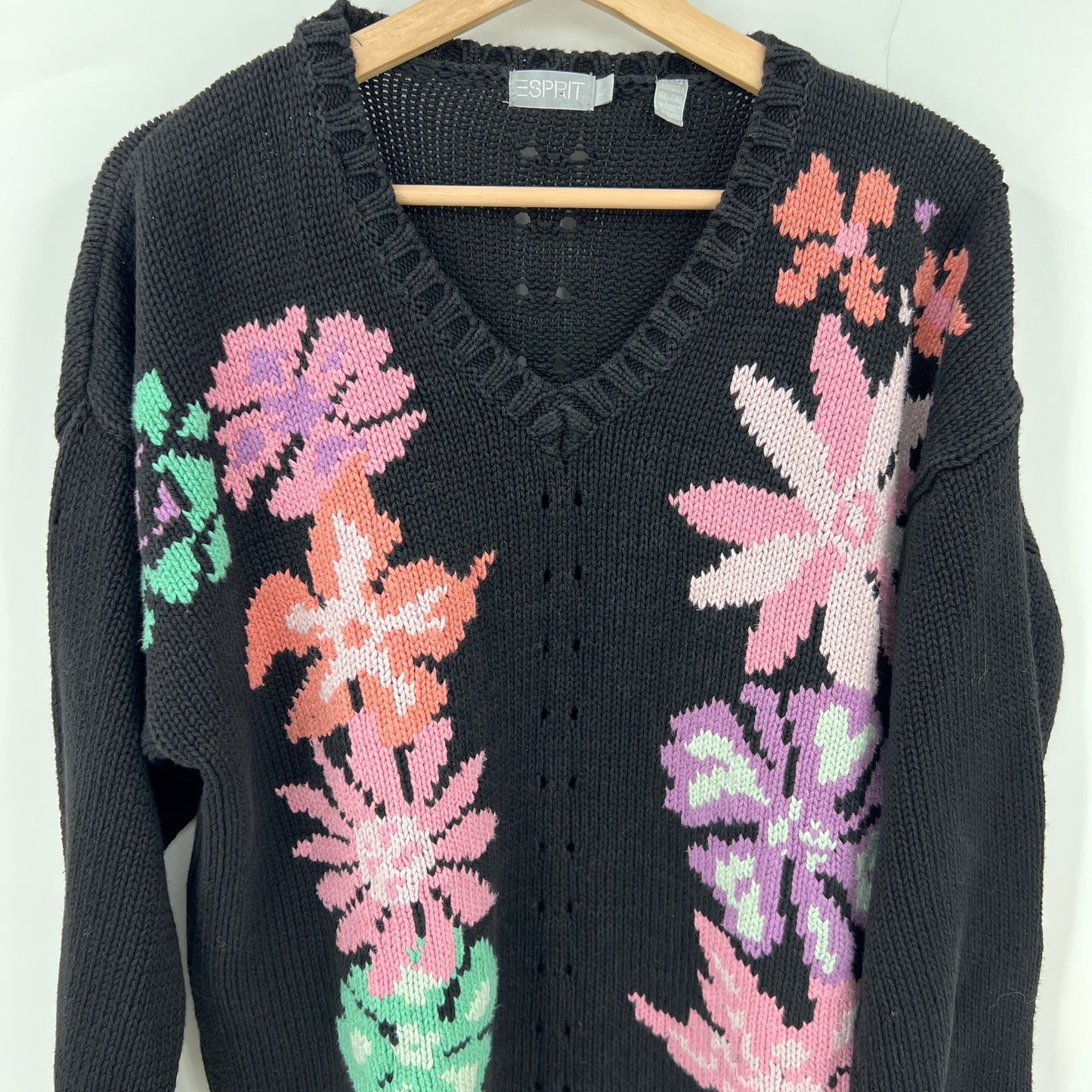 Vintage Esprit Cotton Floral Sweater L