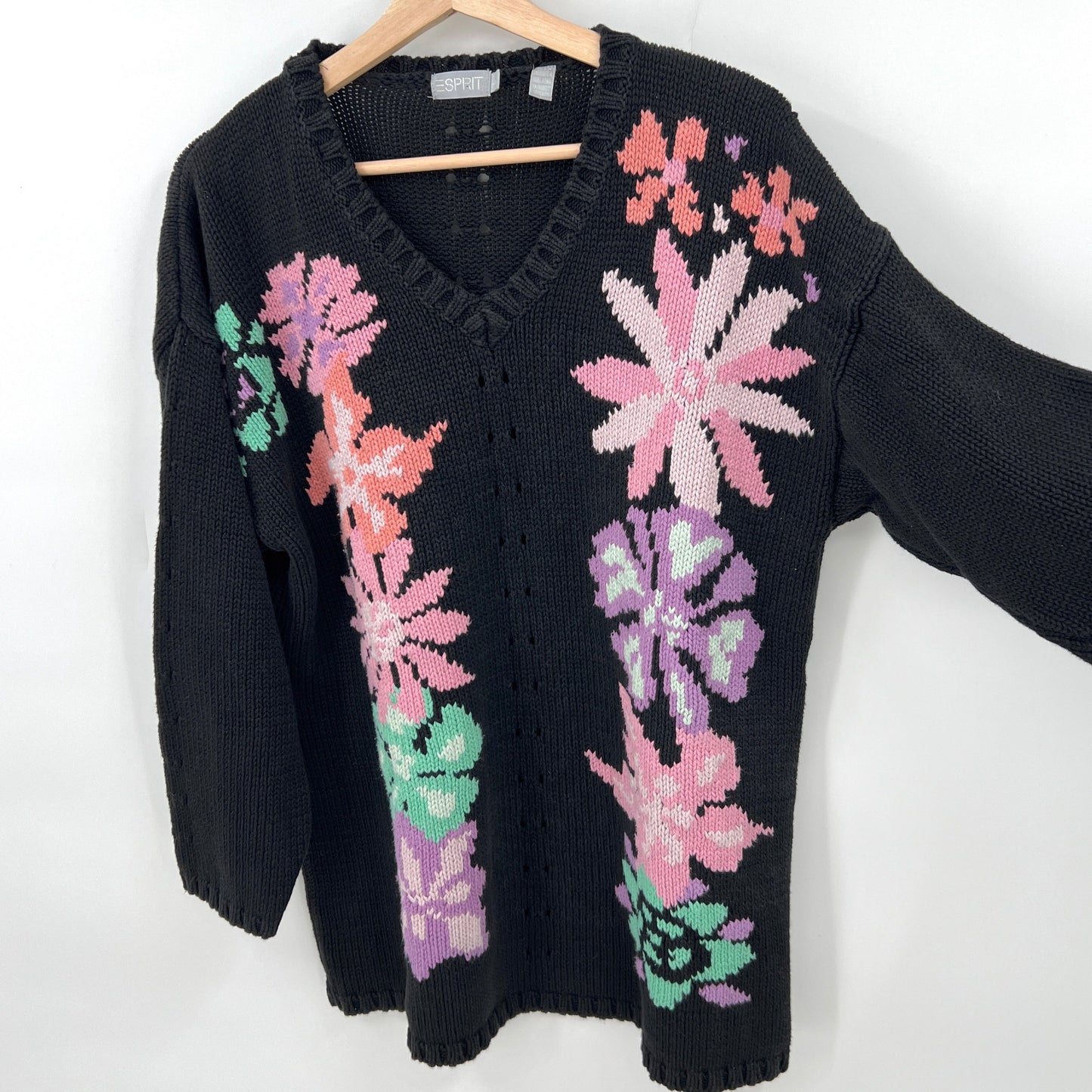 Vintage Esprit Cotton Floral Sweater L