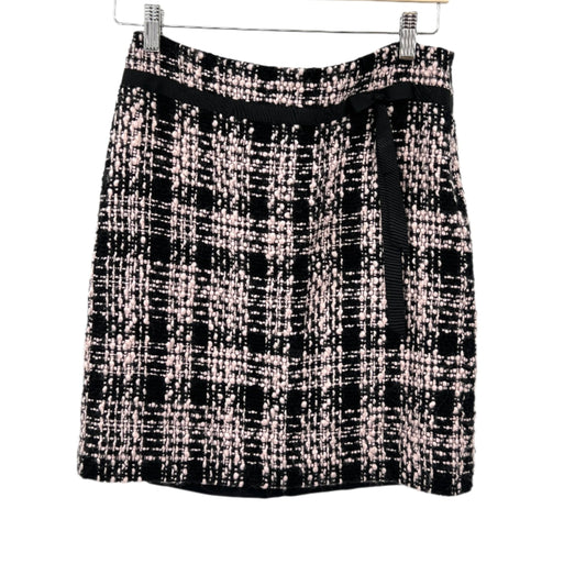 Wool Blend Checked Tweed Mini Skirt