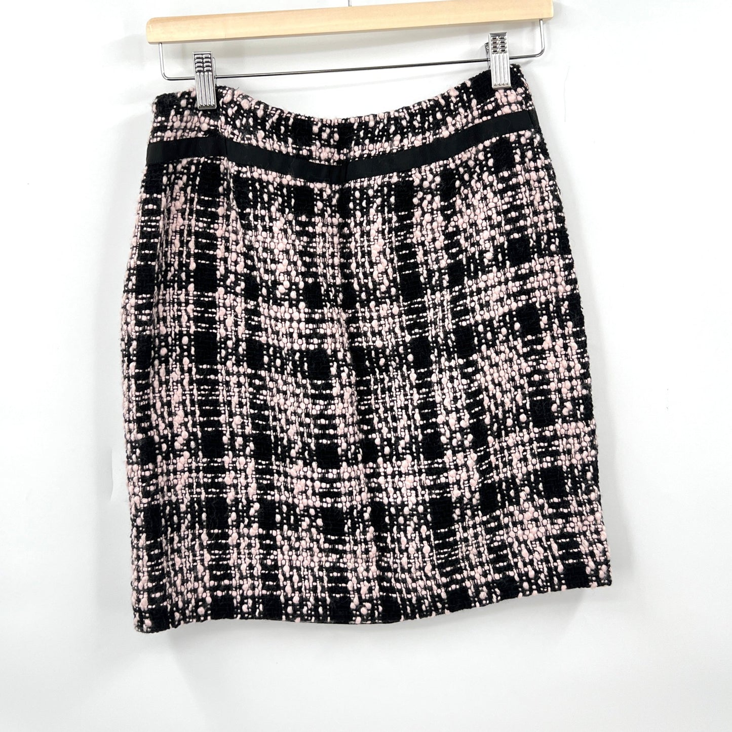 Wool Blend Checked Tweed Mini Skirt