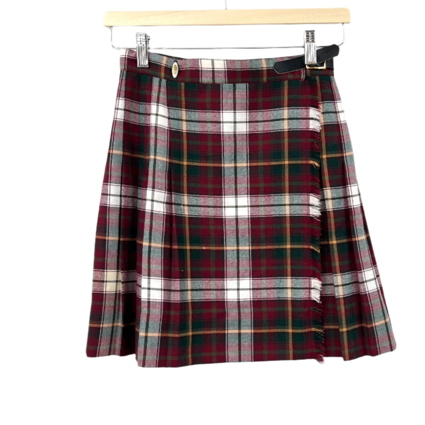 Plaid Wrap Mini Skirt