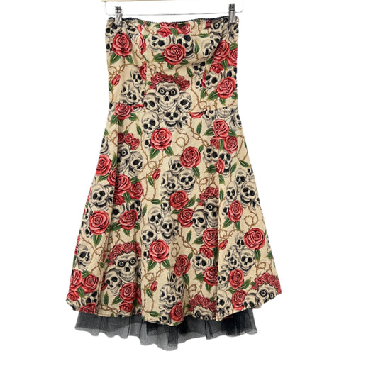 Folter Strapless Skull and Roses Dress