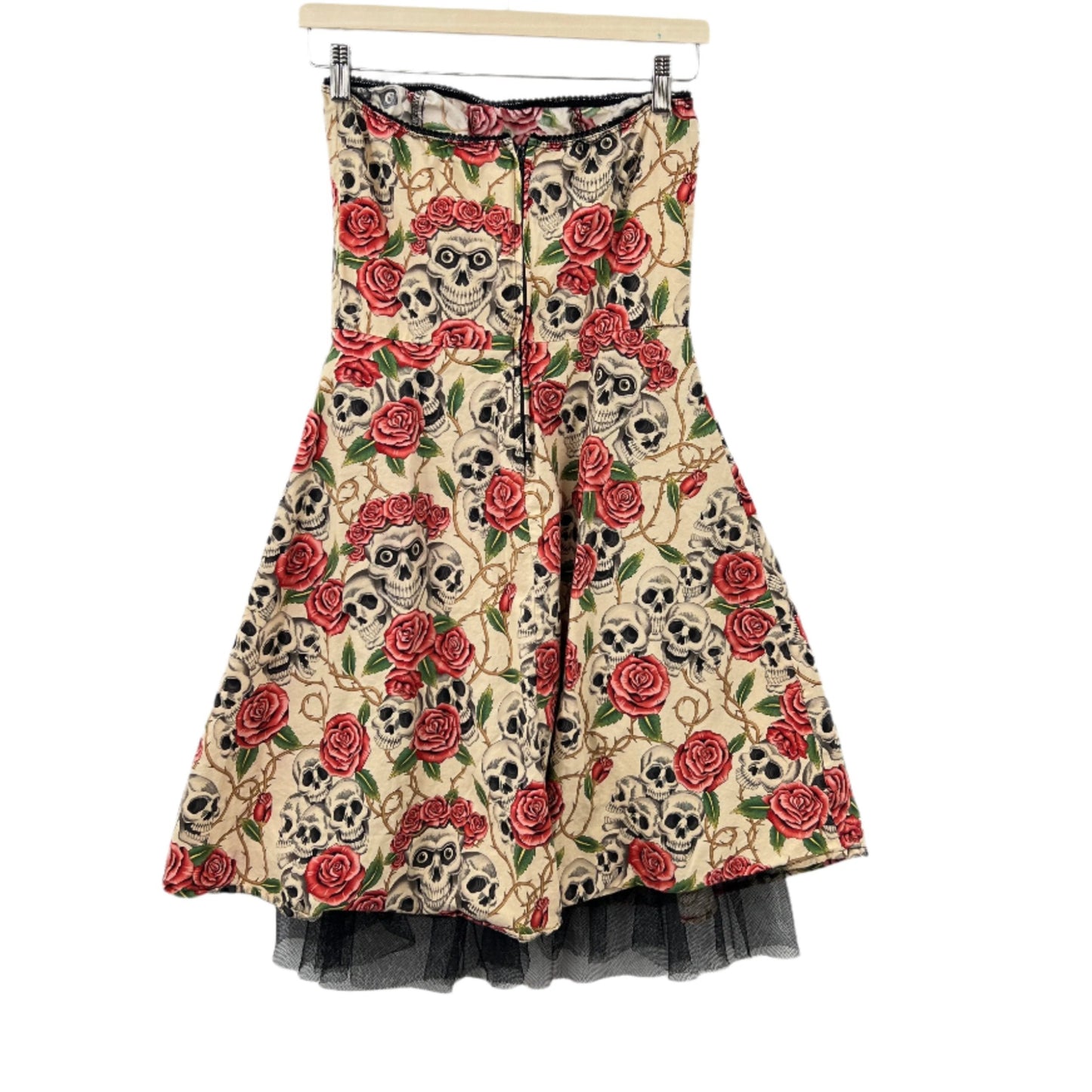 Folter Strapless Skull and Roses Dress