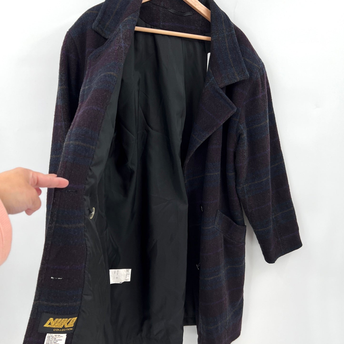 Vintage Nuko Wool Plaid Boxy Coat M