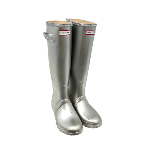 Hunter Original Metal Silver Tall Rain Boots 39EU