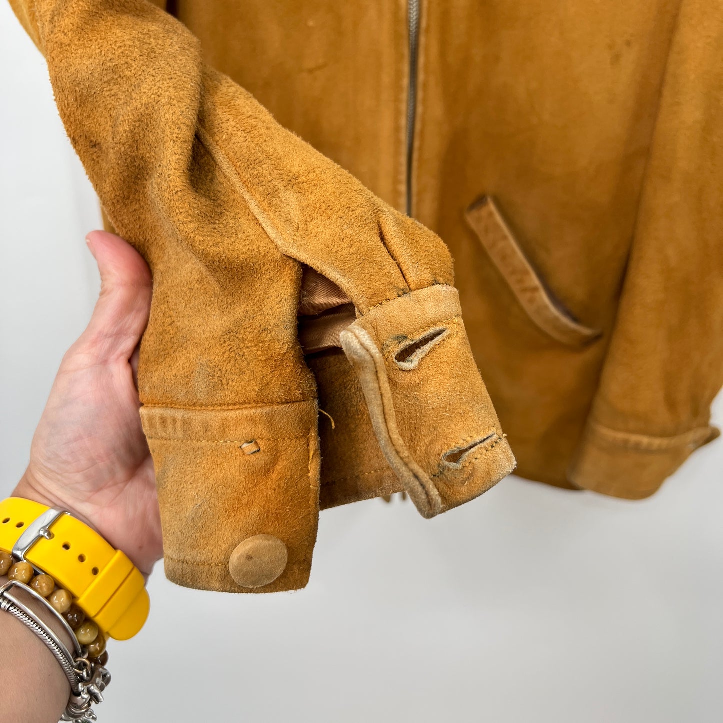 Vintage Suede Beaded Fringe Jacket