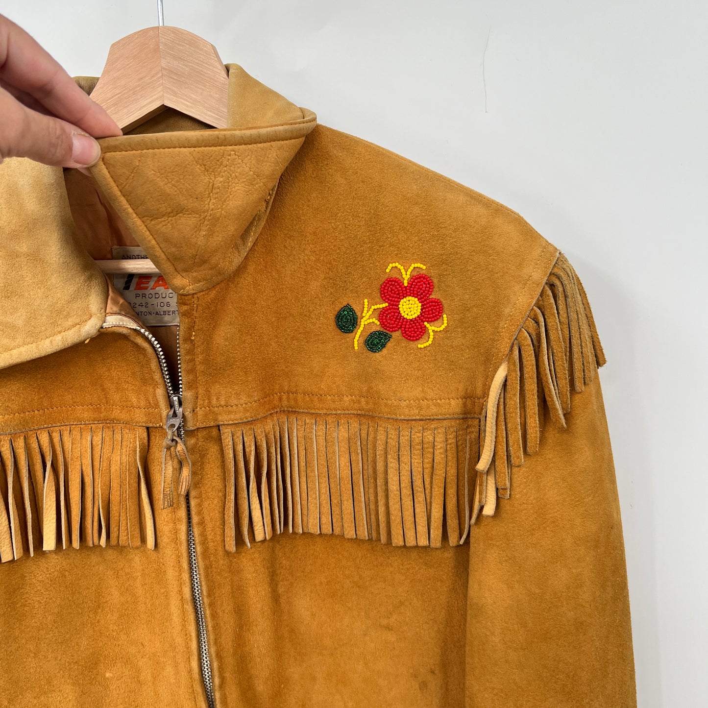 Vintage Suede Beaded Fringe Jacket