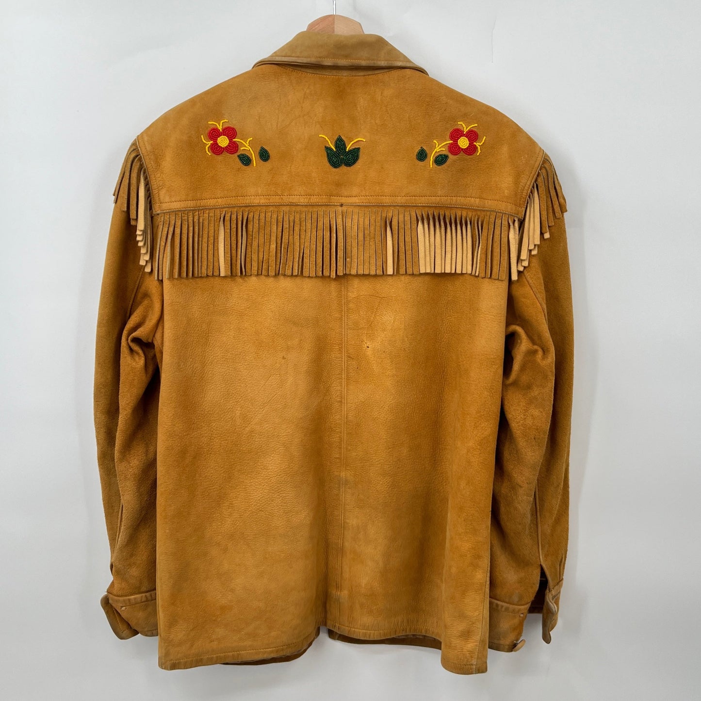 Vintage Suede Beaded Fringe Jacket