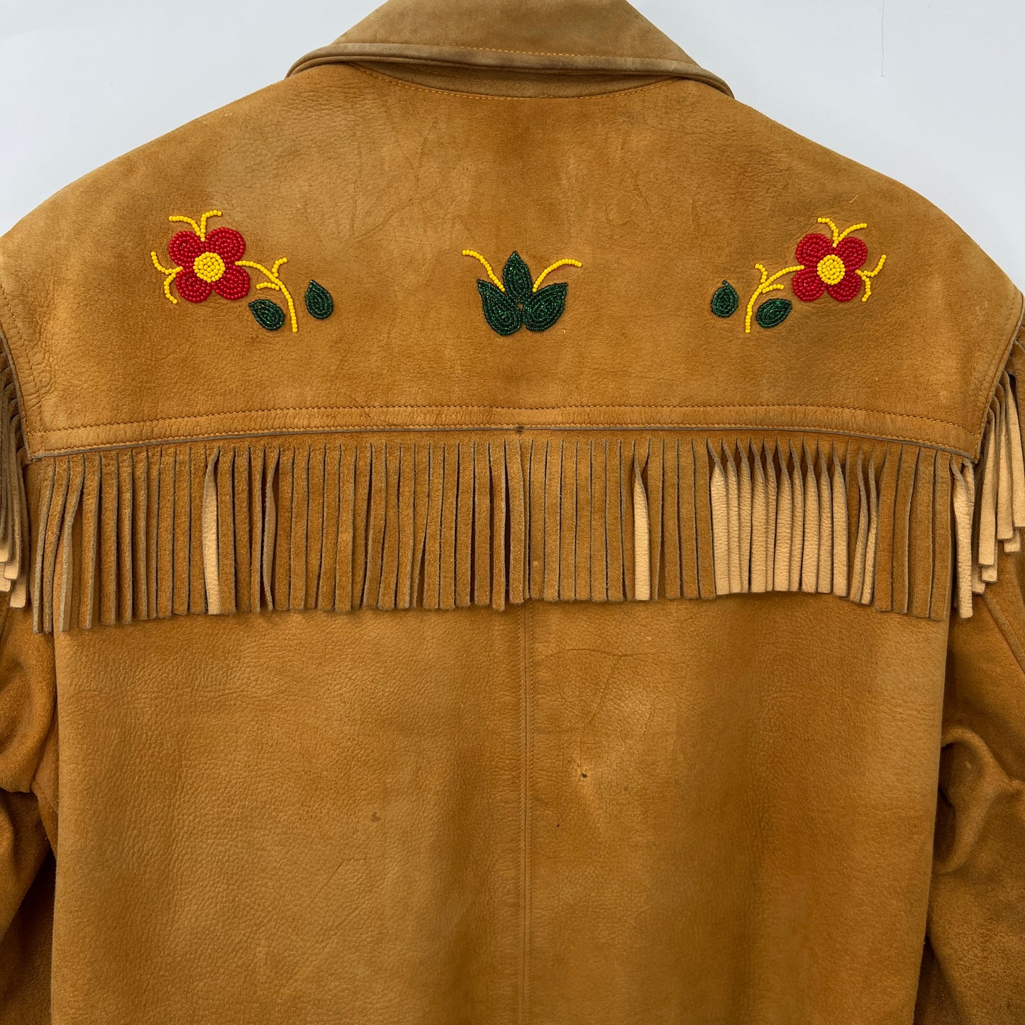 Vintage Suede Beaded Fringe Jacket