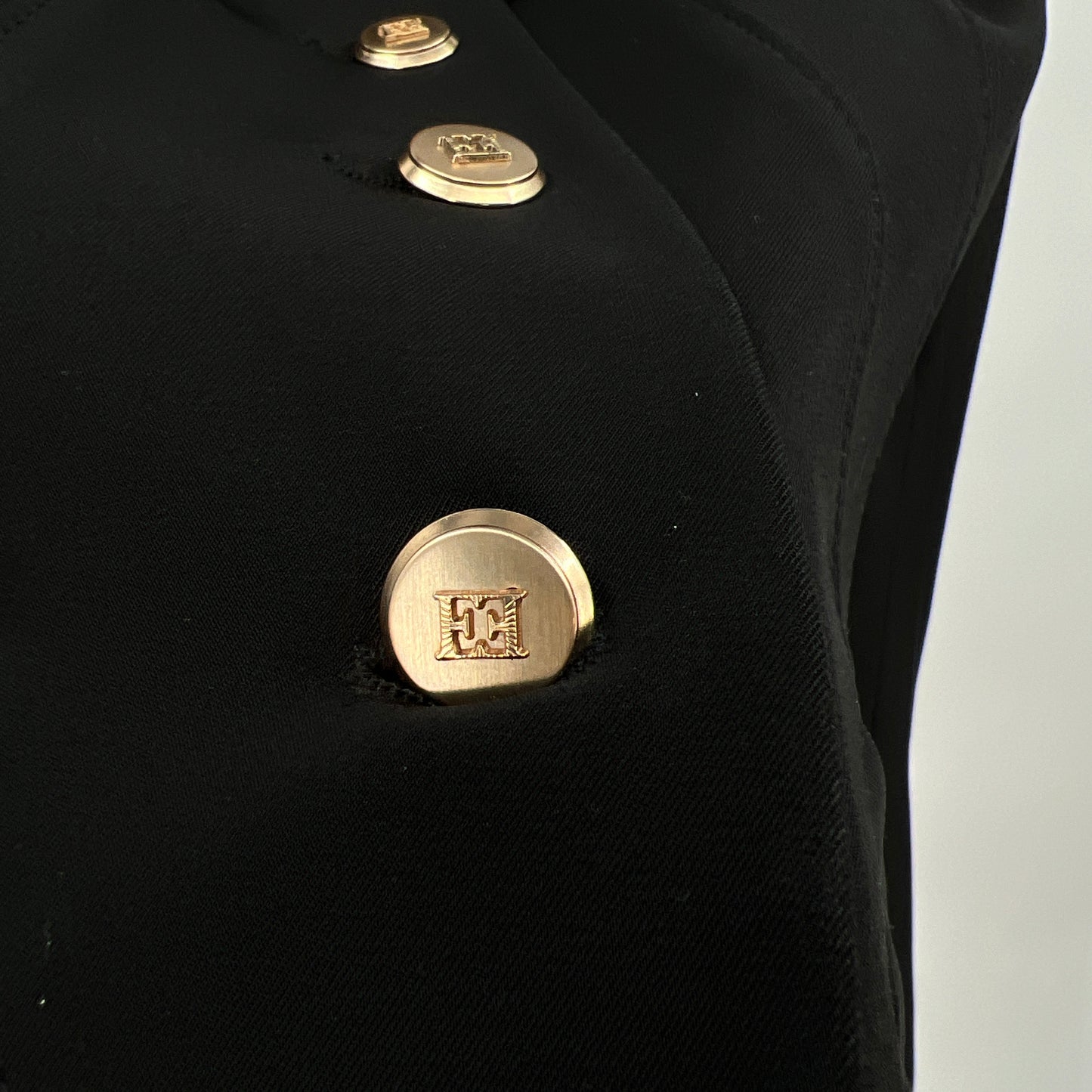 SOLD - Escada Fitted Golden Button Blazer 38