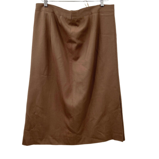 Vintage Brown Lined Midi Skirt