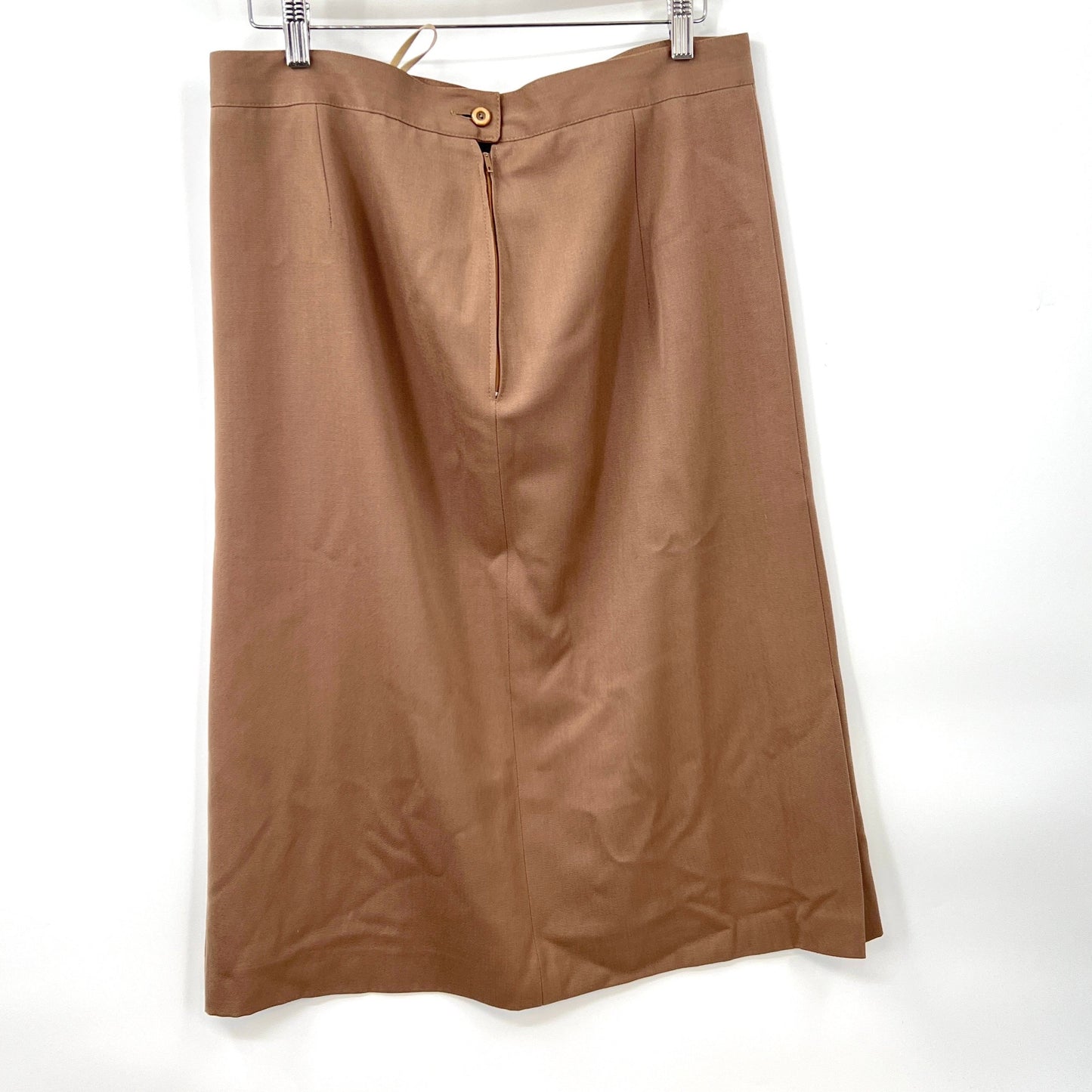 Vintage Brown Lined Midi Skirt