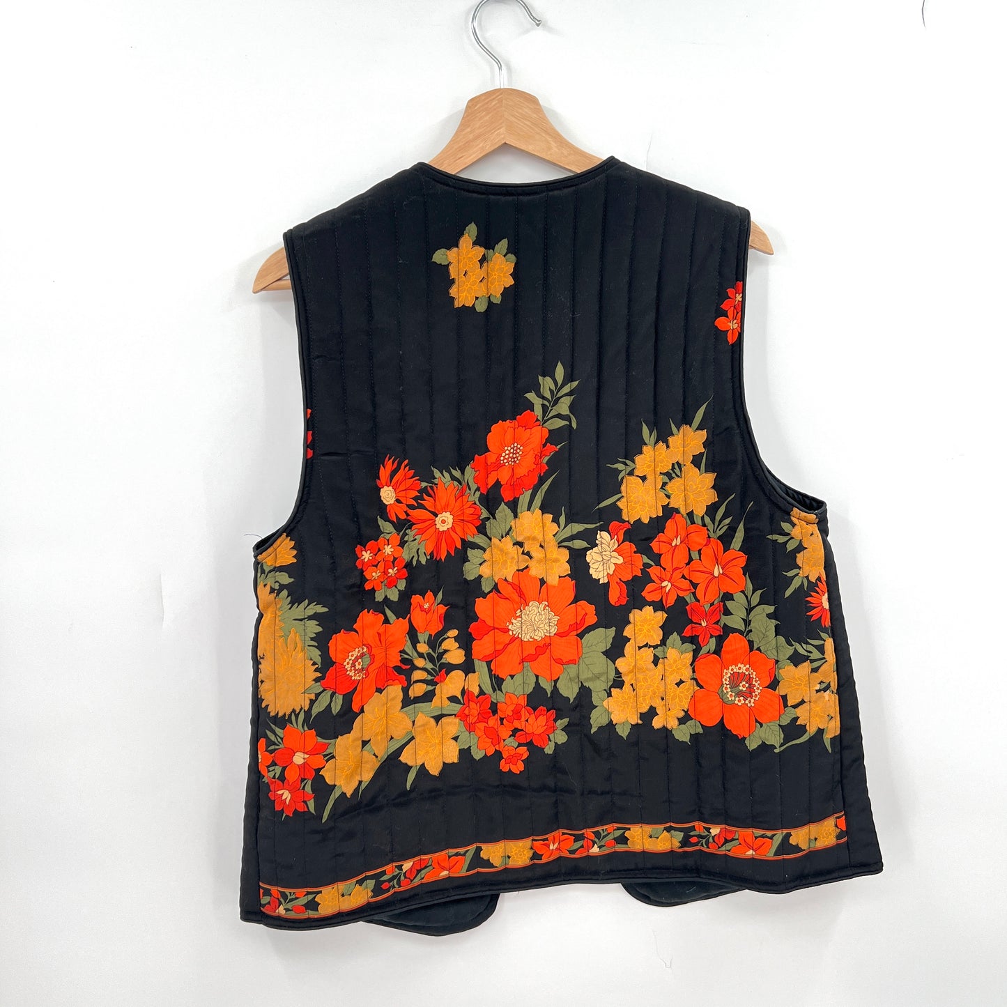 Open Quilted Light Floral Vest S
