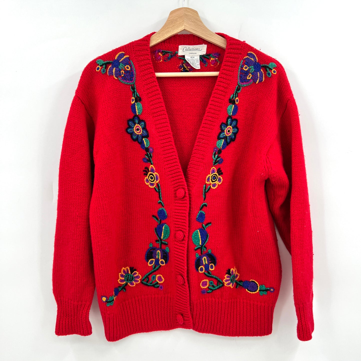 Vintage Collections Wool Embroidered Cardigan M