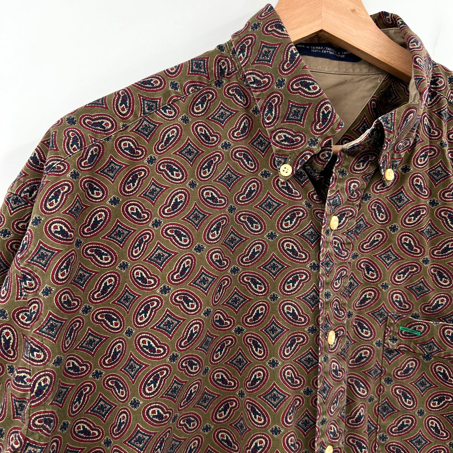 Vintage Tommy Hilfiger Paisley Print Button Down Shirt L