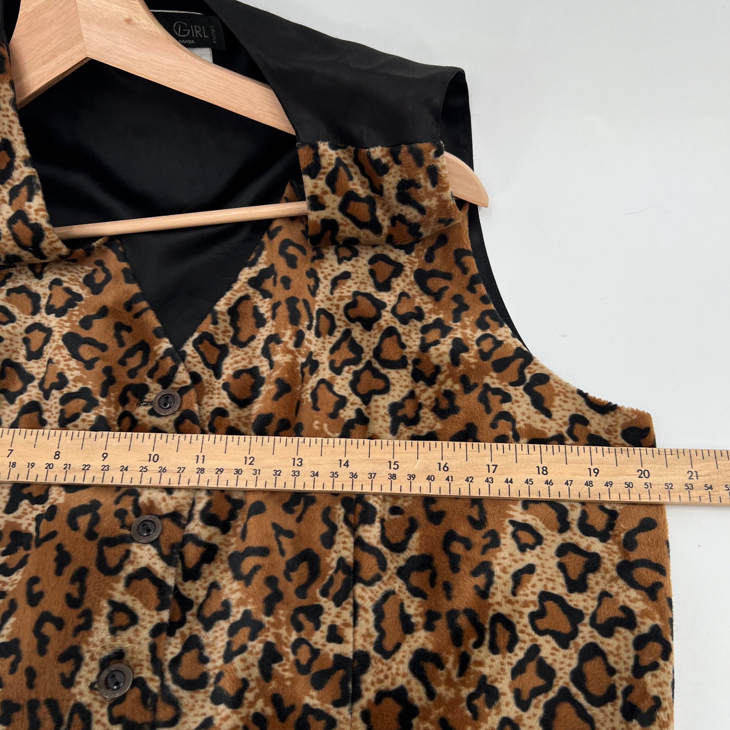 Vintage Tall Girl Cheetah Print Vest M