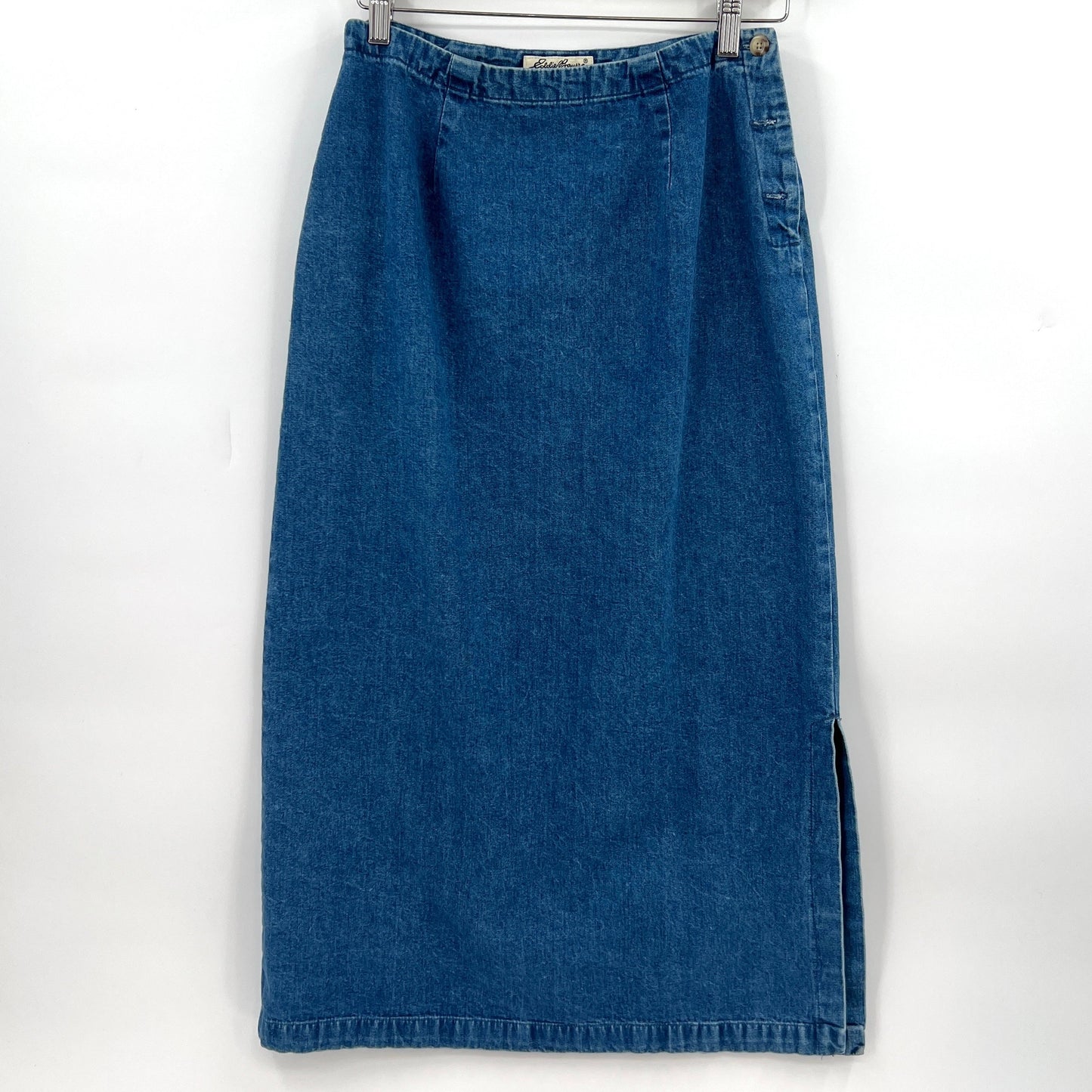 SOLD. Vintage Eddie Bauer Denim Midi/Maxi Skirt