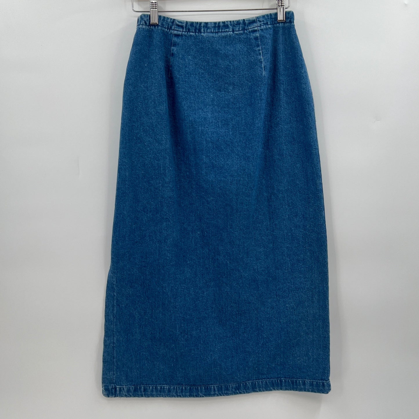SOLD. Vintage Eddie Bauer Denim Midi/Maxi Skirt